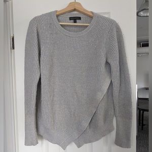 Banana Republic Grey Asymmetric Wool Knit Sweater